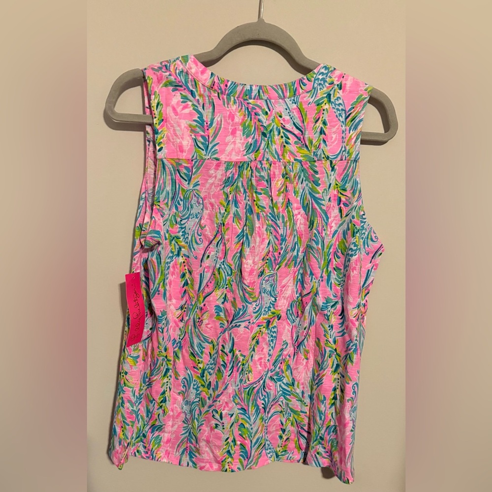 Lilly Pulitzer paisley Patterned Tank Top Large sleeveless summer casual cuteNWT - Picture 5 of 6